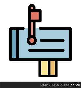 House mailbox icon. Outline house mailbox vector icon color flat isolated. House mailbox icon color outline vector