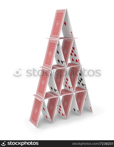 House of cards 3D isolated on white background