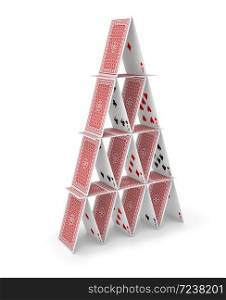 House of cards 3D isolated on white background
