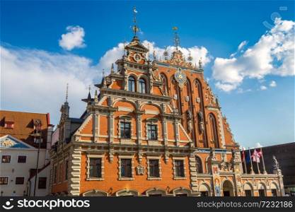 House of the Blackheads in Riga in a beautiful summer day, Latvia
