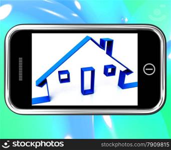 . House On Smartphone Shows Real Estate Or House Rents