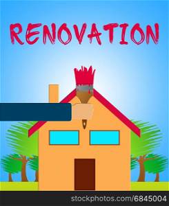 House Renovation Paintbrush Meaning Home Improvement 3d Illustration