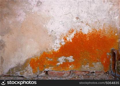 House renovaton concept. Old wall of building half painted in dark orange color. House renovaton concept. Old wall of building half painted in dark orange color, a lot of space for inscriptions