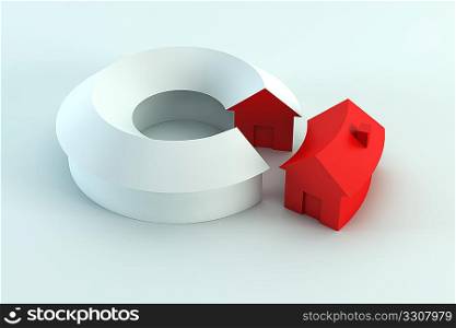 house segment in the conceptual diagram, 3d render