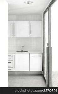 House white kitchen modern simple glass door