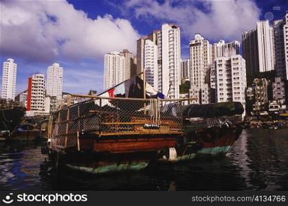 Houseboat in the sea, Hong Kong, China