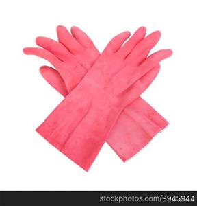 household protective rubber gloves Isolated on white background (with clipping path)