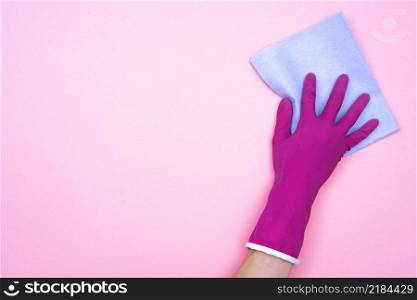 housekeeping concept with glove rag