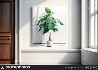 houseplants displayed in ceramic pot isolated background nature concept tropical leaf. Ai generated