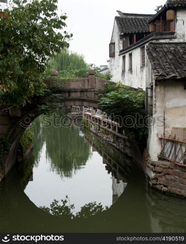 Houses along a canal, Zhouzhuang, Jiangsu Province, China