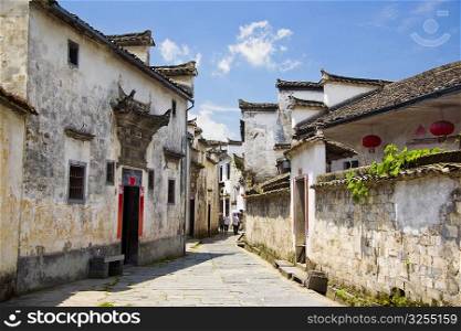 Houses along a street, Xidi, Anhui Province, China