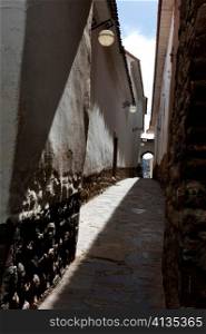 Houses along alley in Barrio De San Blas, Cuzco, Peru