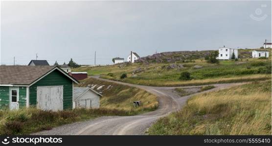 Houses at coastal town, Bonavista Peninsula, Newfoundland And Labrador, Canada
