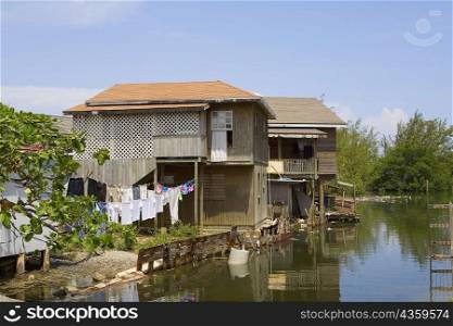 Houses at the riverside, Honduras