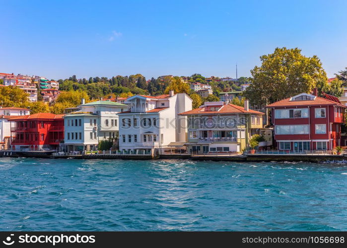 Houses by the Bosphorus, Kuzguncuk district in Istanbul, Turkey.. Houses by the Bosphorus, Kuzguncuk district in Istanbul, Turkey