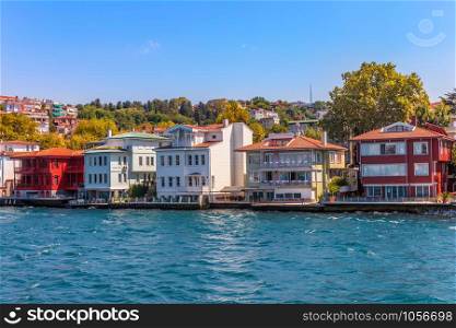 Houses by the Bosphorus, Kuzguncuk district in Istanbul, Turkey.. Houses by the Bosphorus, Kuzguncuk district in Istanbul, Turkey