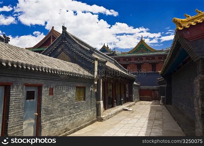 Houses in a street, HohHot, Inner Mongolia, China