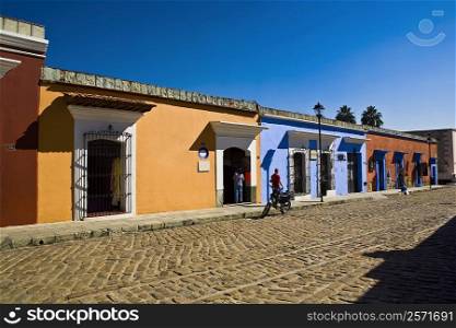 Houses in a street, Oaxaca, Oaxaca State, Mexico