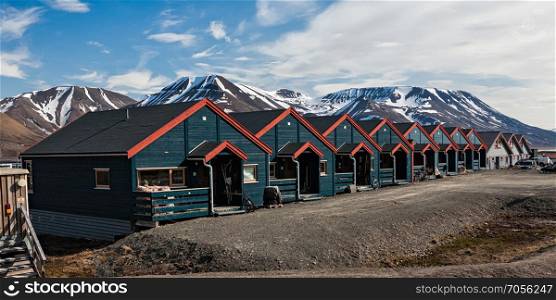 Houses in Longyearbyen in Svalbard islands, Norway. Houses in Longyearbyen, Norway