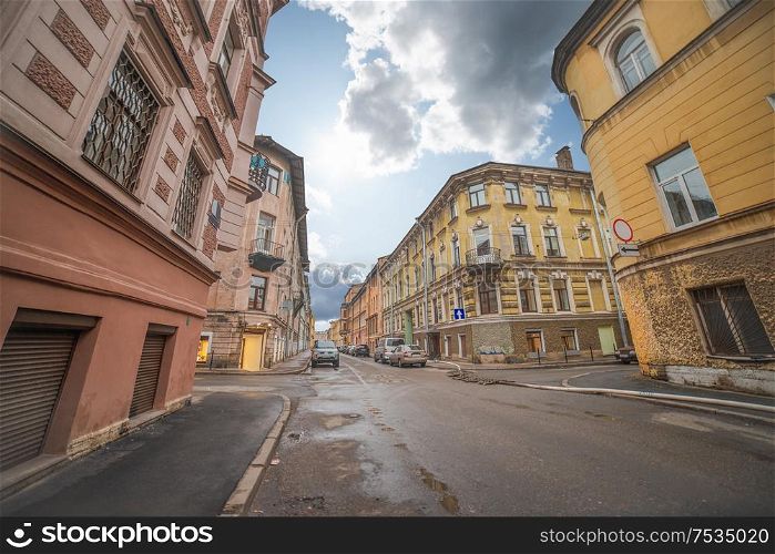 houses in the city of St. Petersburg. Russia