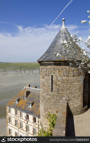 houses inside the mont saint michel in the north of france