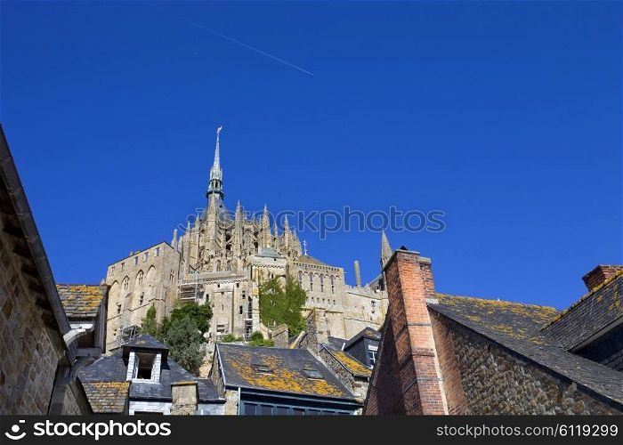 houses inside the mont saint michel in the north of france