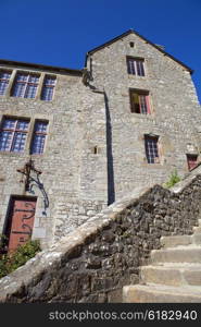 houses inside the mont saint michel in the north of france