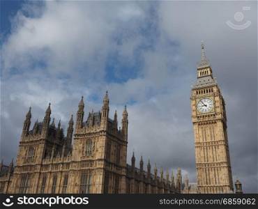 Houses of Parliament in London. Houses of Parliament aka Westminster Palace of London, UK