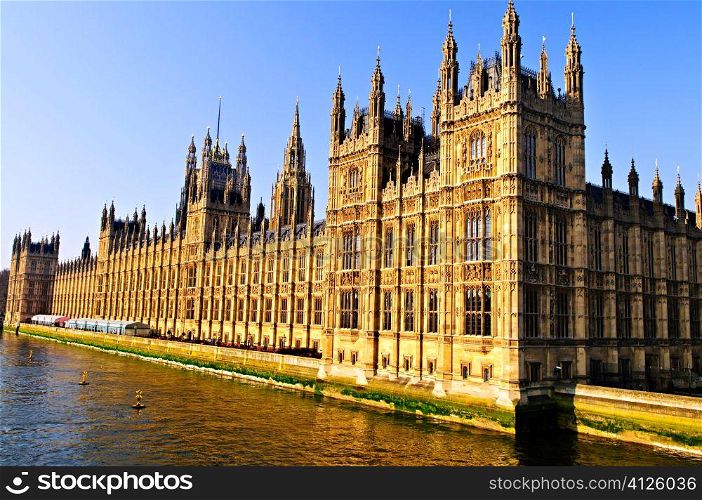 Houses of Parliament on Thames river in London