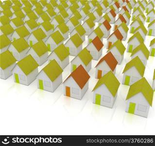 Houses on a white background
