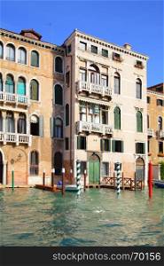 Houses on Grand Canal in Venice, Italy