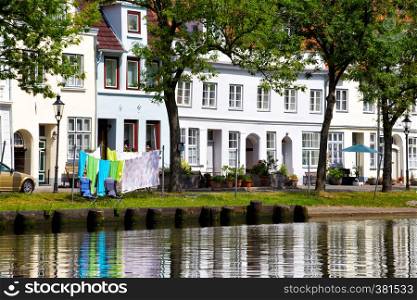 houses on the bank of the river Trave, Lubeck