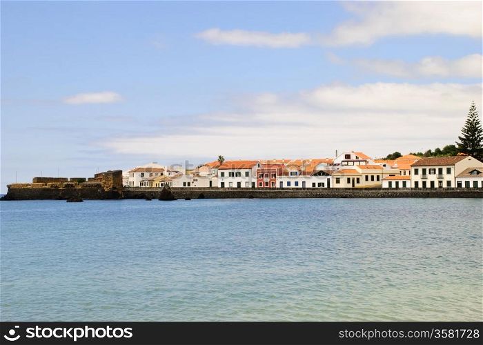Houses on the coast in Horta, Faial island, Azores