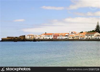 Houses on the coast in Horta, Faial island, Azores