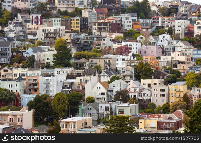 Houses on Twin Peaks Neighborhood, San Francisco, California, USA