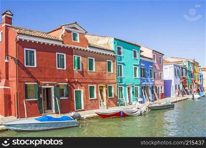 Houses with Colorful facade in Burano, Venice, Italy