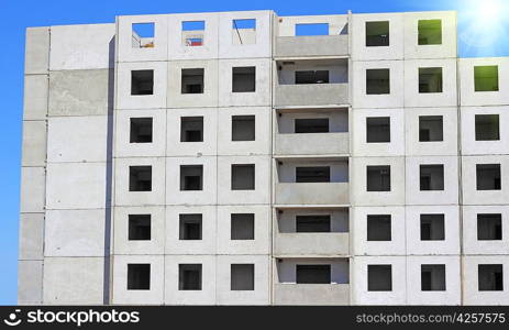 housing construction against a blue sky