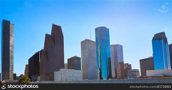 Houston city skyline from west in Texas USA