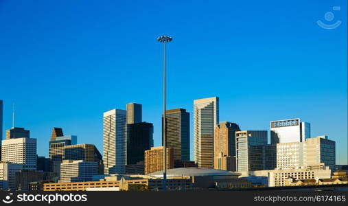 Houston downtown skyline of Texas city in US USA North America