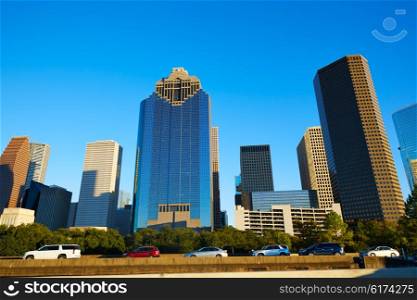 Houston downtown skyline of Texas city in US USA North America