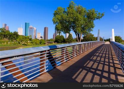 Houston skyline from Memorial park at Texas USA US