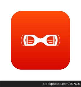 Hoverboard gyro pod top view icon digital red for any design isolated on white vector illustration. Hoverboard gyro pod top view icon digital red