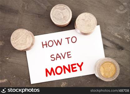 How to save money inspirational quote, stock photo