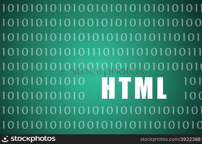 HTML Abstract on Blue Background Digital Tech. HTML