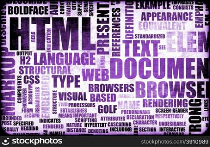HTML. Purple HTML Script Code as a Background