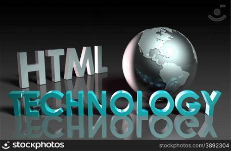 HTML Technology Internet Abstract as a Concept . HTML Technology