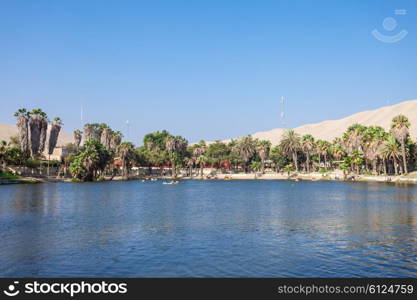 Huacachina oasis in the Ica Region, Peru