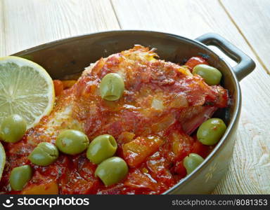 Huachinango a la Veracruzana - Veracruz-Style Red Snapper classic fish dish from Veracruz, Mexico.