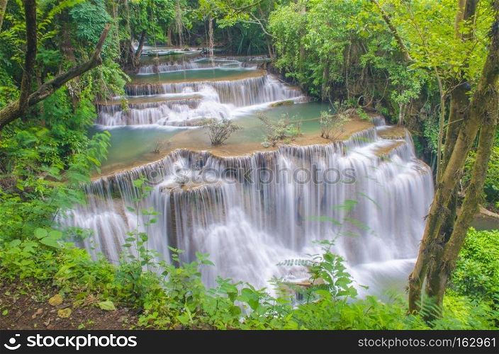 Huay Mae Kamin Waterfall at Kanchanaburi province, Thailand