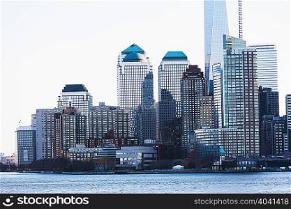 Hudson River and New York City skyline, USA